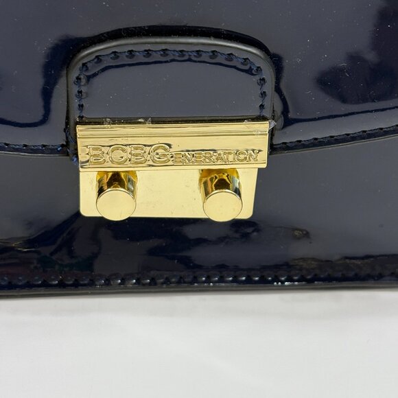 BCBG Generation - Milly Navy Blue Crossbody Bag Purse- Vegan Patent Leather - NW - Picture 7 of 9